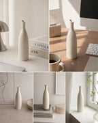 Weiße Keramikvase – Minimalistische Deko Vase
