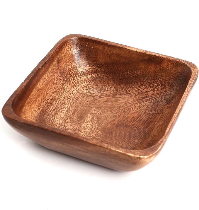 Dunkelbraune Holzschale aus Akazienholz | 15 cm