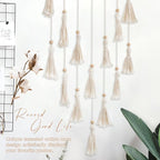 Makramee Fotohalter mit LED-Licht | Boho Wanddeko