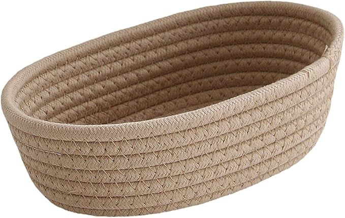 Baumwollkorb in Khaki – Ovaler Aufbewahrungskorb
