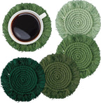 Makramee Untersetzer 4er-Set Grün | Boho Tischdeko